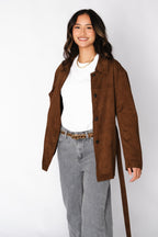 Chocolate Nore Suede Jacket