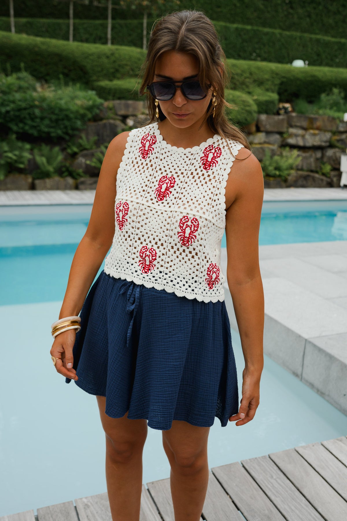 Ecru Crochet Sea Top