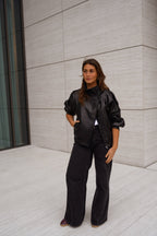 Black Faux Leather Deborah Jacket