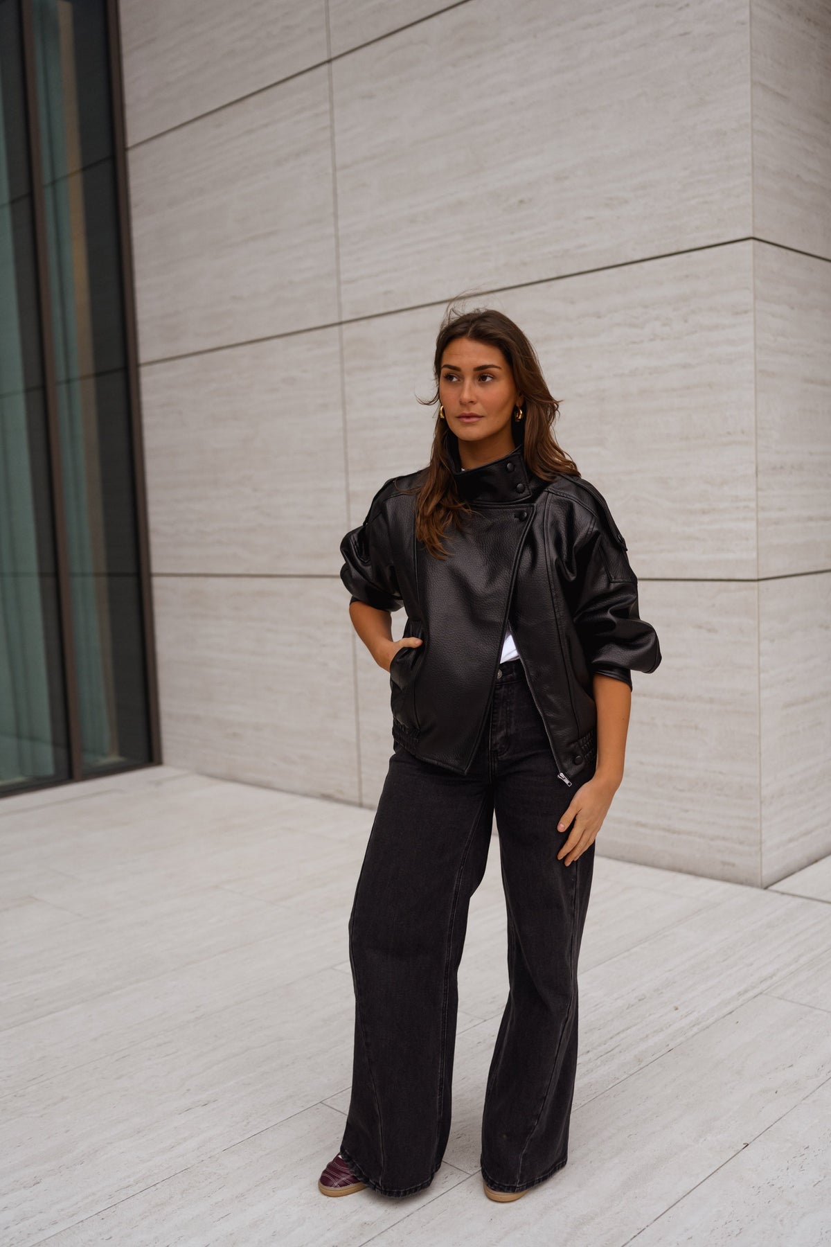 Black Faux Leather Deborah Jacket