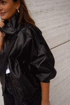 Black Faux Leather Deborah Jacket
