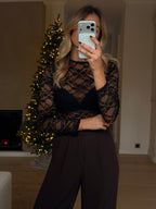Black Lace Neuilly Blouse