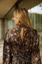 Black Patterned Alexandra Dress