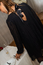 Black Sequin Minie Dress