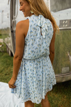 Blue Floral Axelle Dress