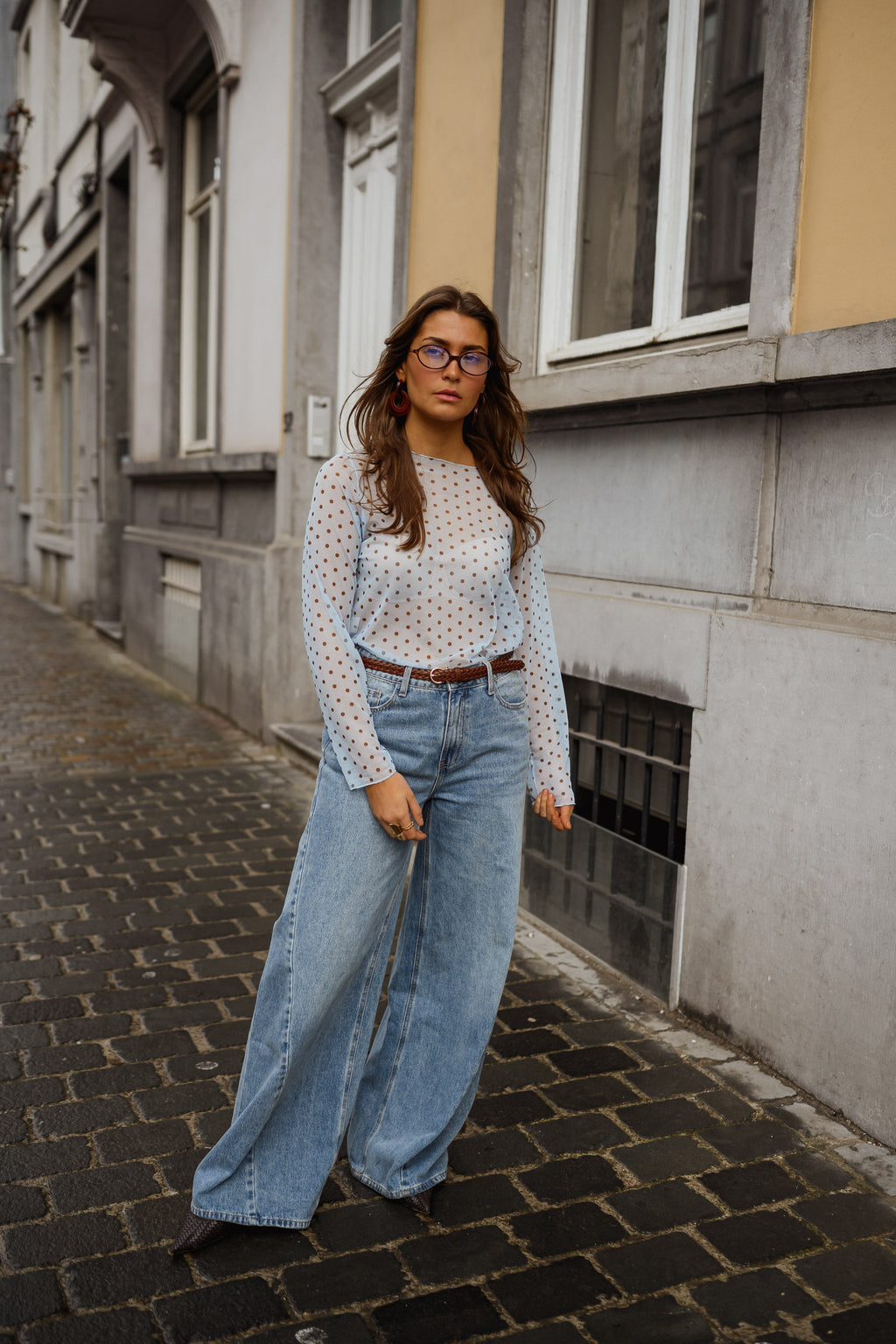 Blue Polka Dot Claire Blouse