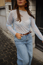 Blue Polka Dot Claire Blouse