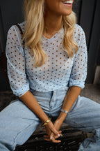 Blue Polka Dot Claire Blouse
