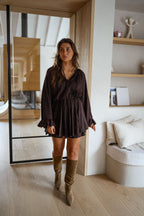 Brown and Black Laureline Dress
