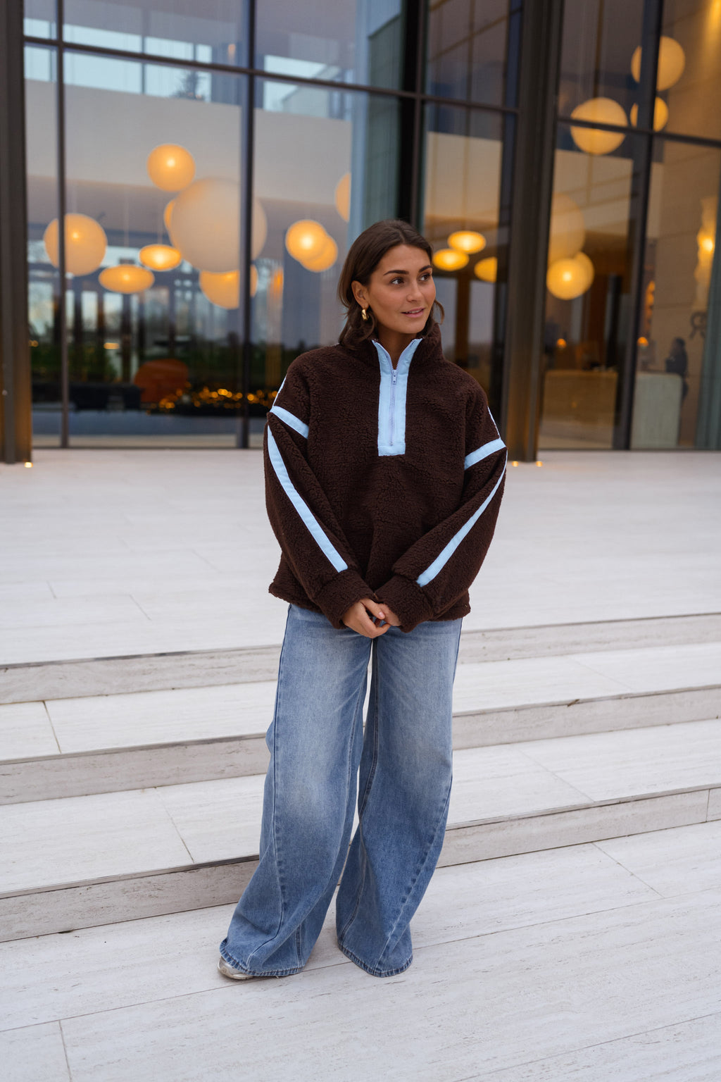 Brown and Blue Faba Fleece