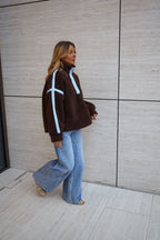 Brown and Blue Faba Fleece