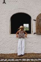Brown And Ecru Crochet Zoe Top