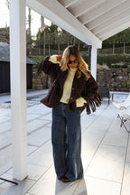 Brown Fringed Cassian Jacket