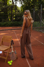 Chocolate Noelie Linen Top