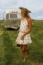 Ecru With Chocolate Polka Dots Selena Dress