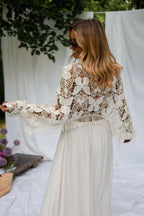 Ecru Crochet Butterfly Blouse