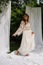 Ecru Crochet Butterfly Blouse