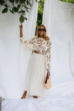 Ecru Crochet Butterfly Blouse