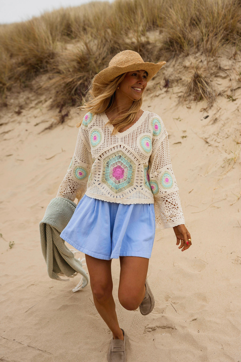 Ecru Crochet Nelia Blouse