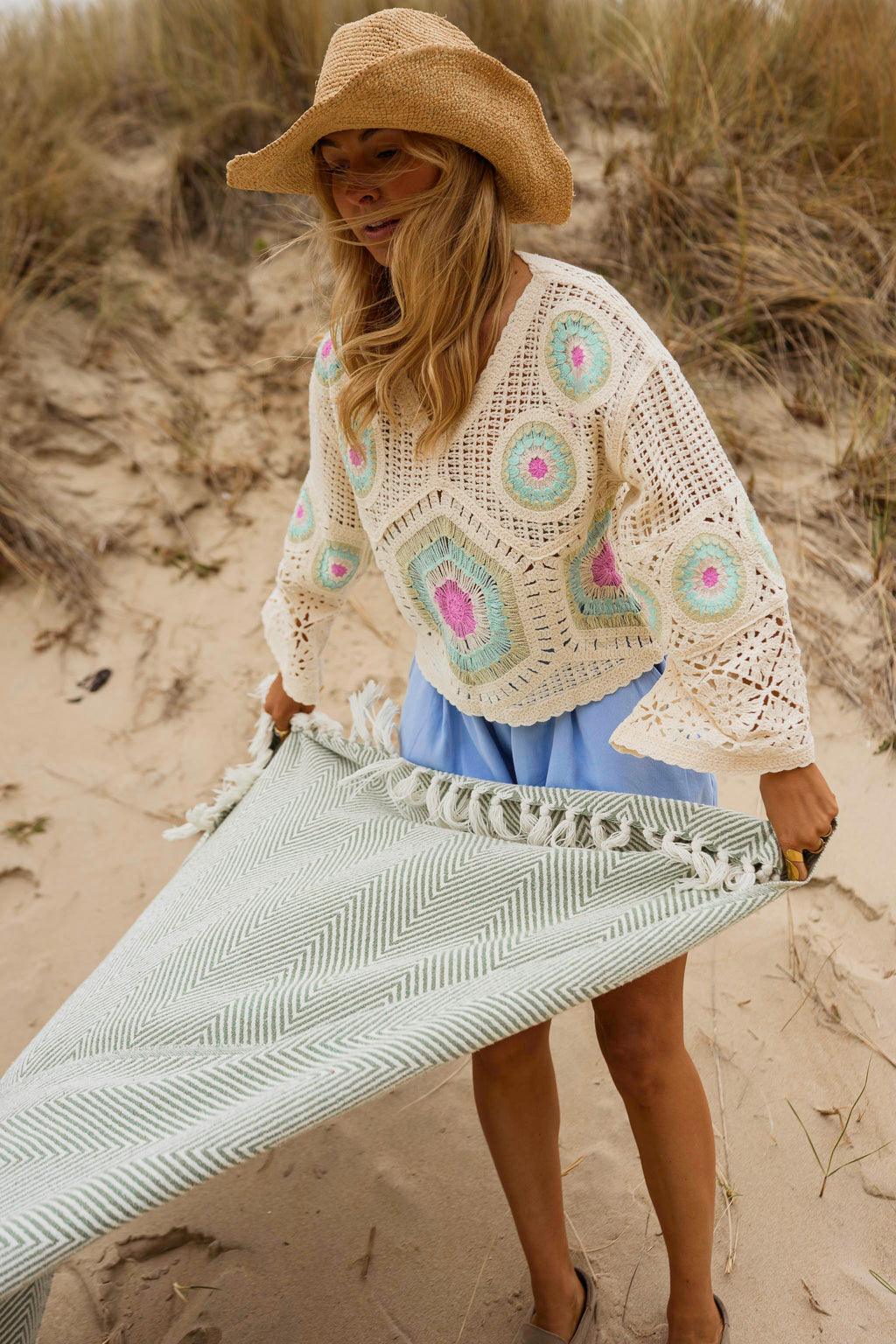 Ecru Crochet Nelia Blouse