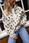 Ecru Floral Alice Fleece Jacket