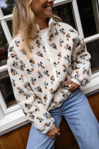 Ecru Floral Alice Fleece Jacket