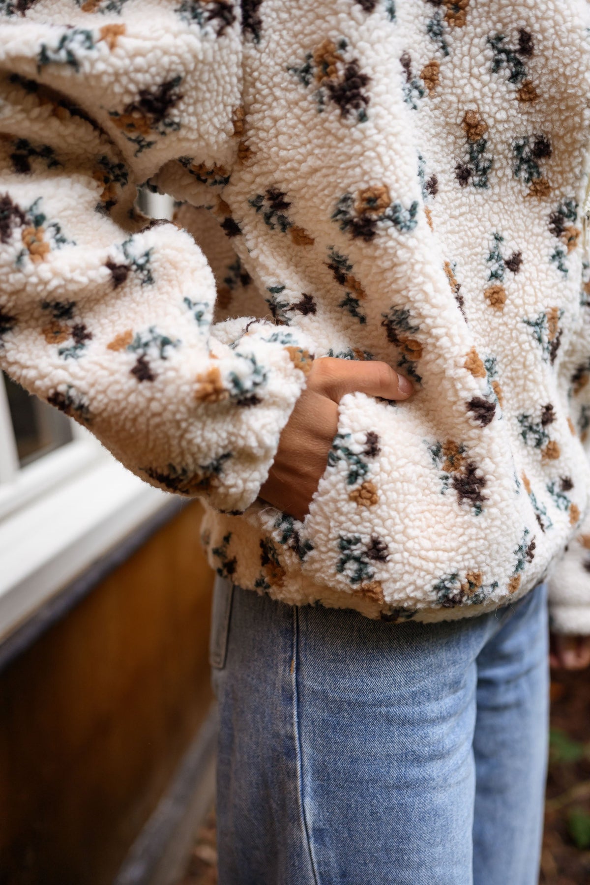 Ecru Floral Alice Fleece Jacket