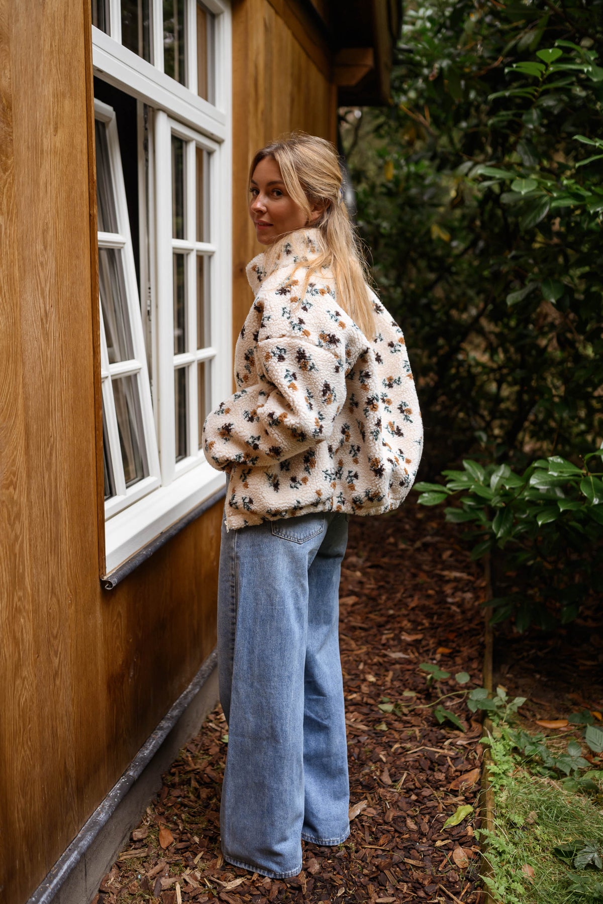 Ecru Floral Alice Fleece Jacket