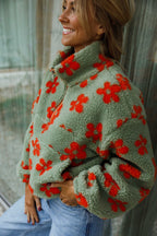 Khaki and Orange Sael Fleece Jacket