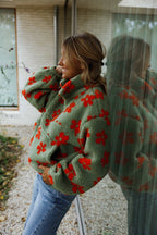 Khaki and Orange Sael Fleece Jacket