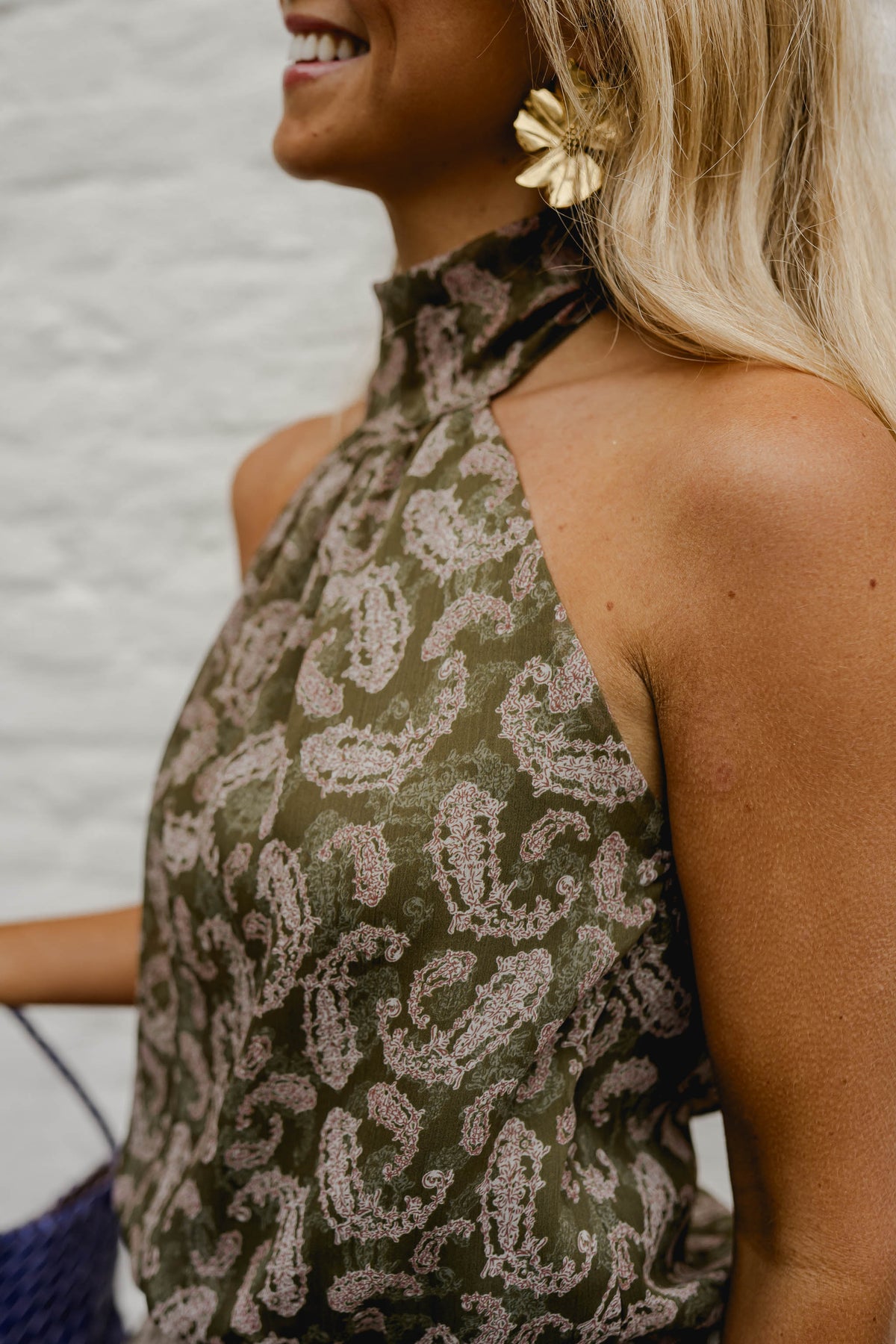 Khaki Patterned Maxence Dress