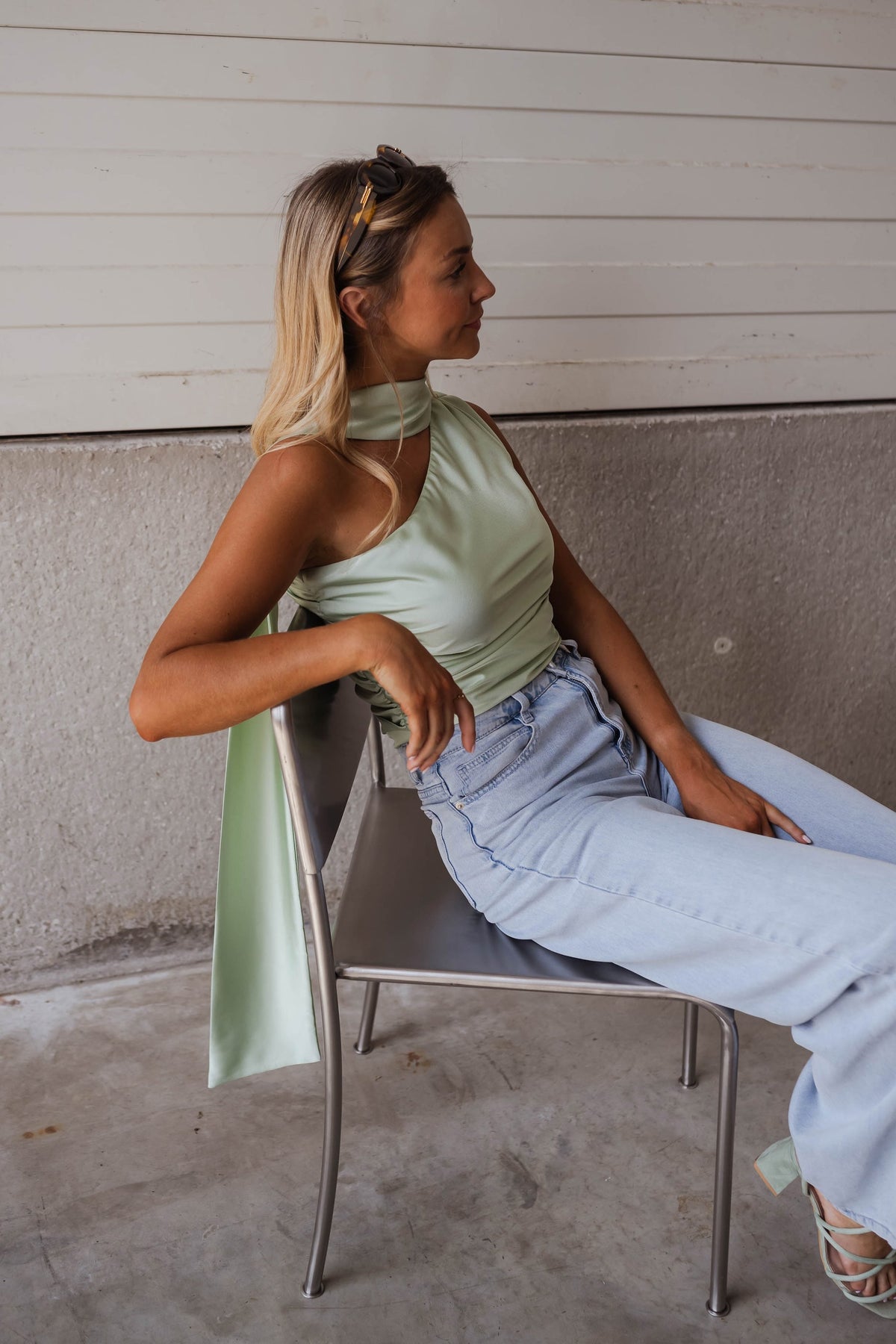 Mint Green Ilga Satin Top