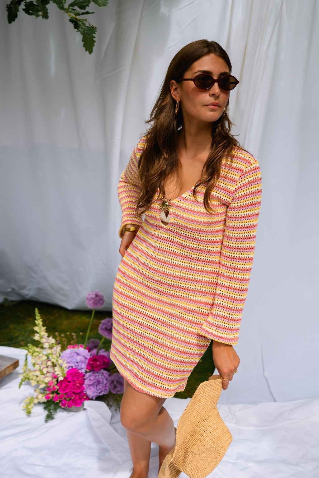 Orange Crochet Ariana Dress