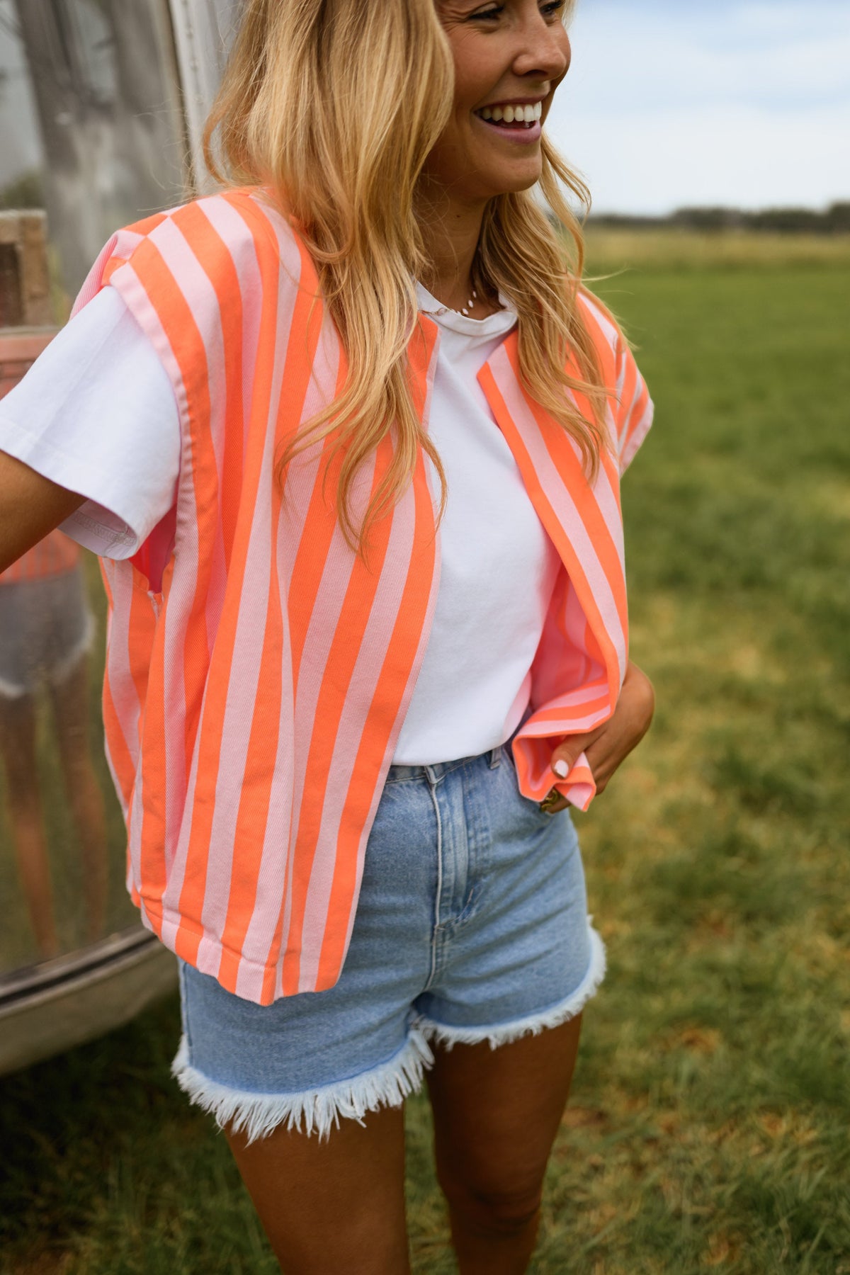 Orange Striped Leticia Jacket