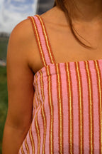 Pink Striped Veronica Dress