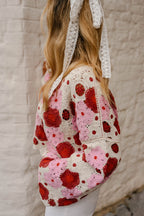 Pink And Red Crochet Tanja Blouse