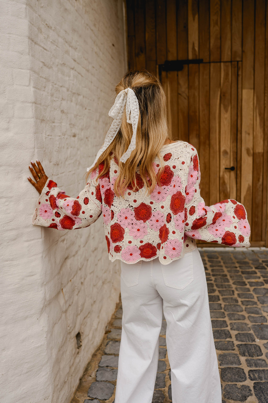 Pink And Red Crochet Tanja Blouse