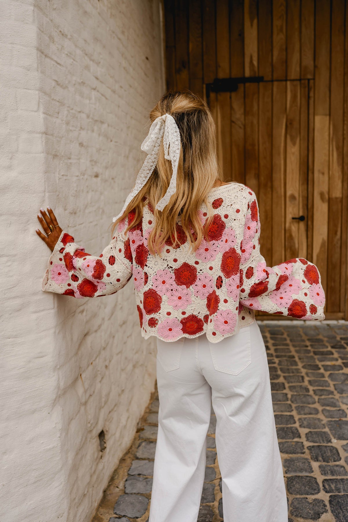 Pink And Red Crochet Tanja Blouse