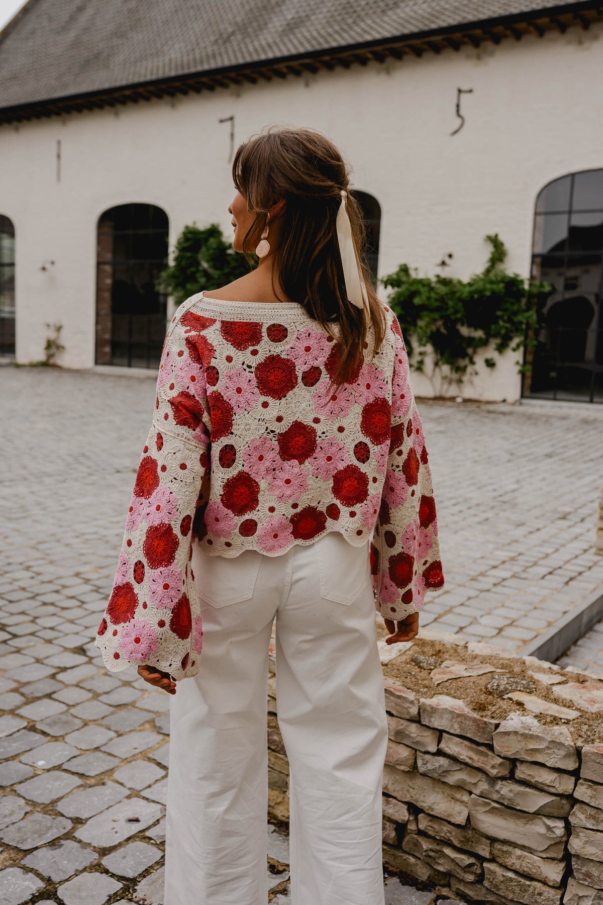 Pink And Red Crochet Tanja Blouse