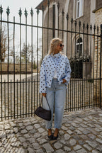 Sky Blue with Chocolate Polka Dot Medina Jacket