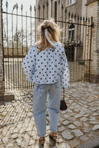 Sky Blue with Chocolate Polka Dot Medina Jacket