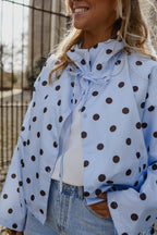 Sky Blue with Chocolate Polka Dot Medina Jacket