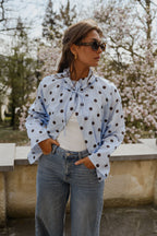 Sky Blue with Chocolate Polka Dot Medina Jacket