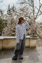 Sky Blue with Chocolate Polka Dot Medina Jacket