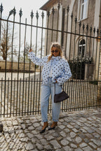 Sky Blue with Chocolate Polka Dot Medina Jacket