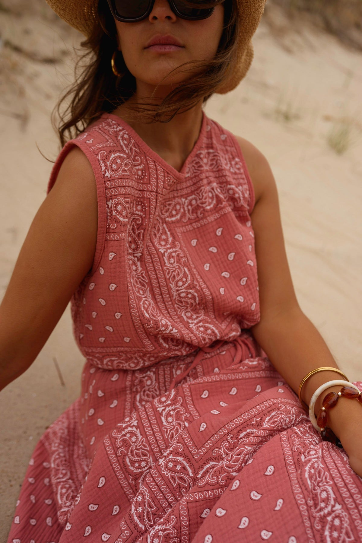 Terracotta Patterned Amira Top
