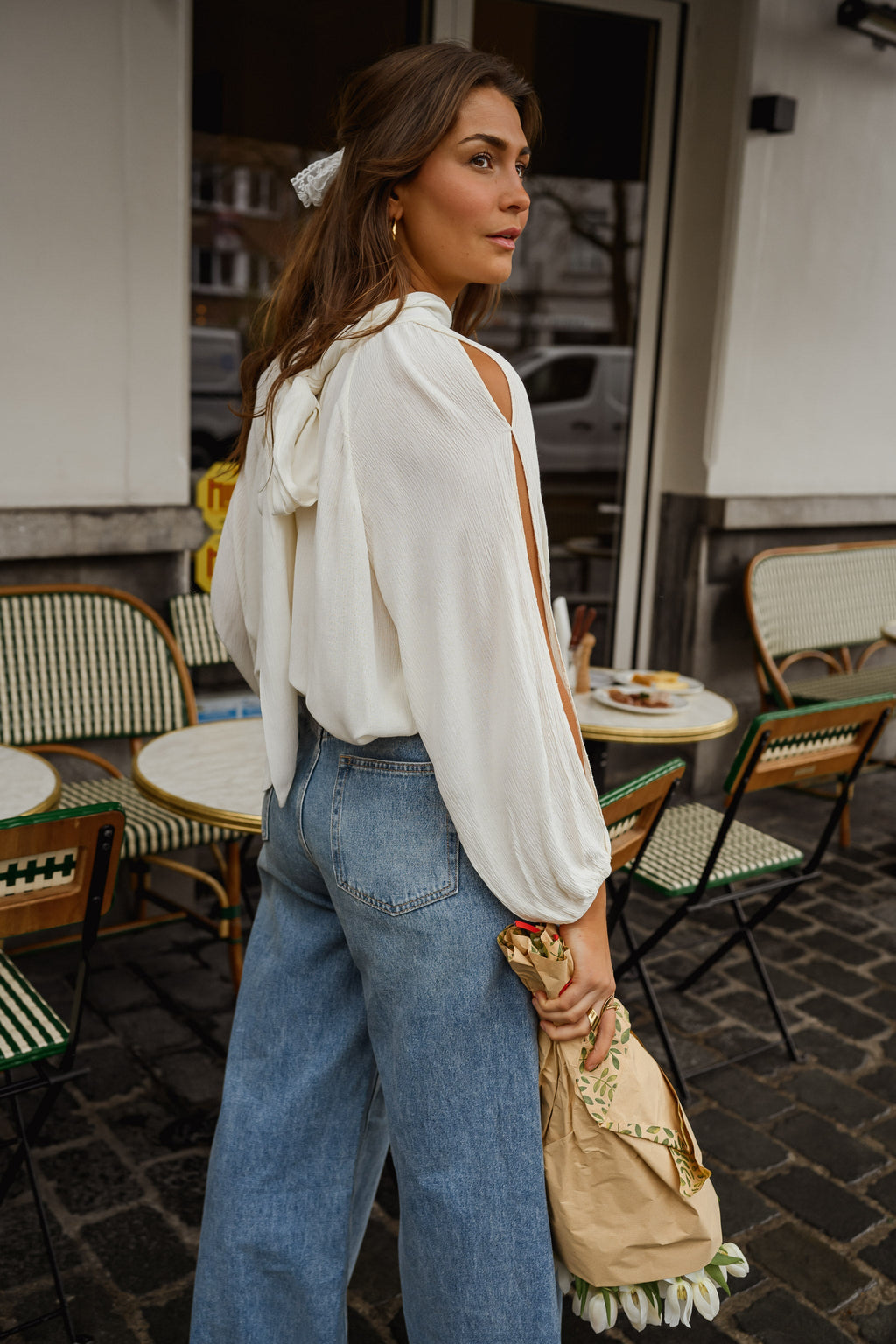 White Belly Blouse