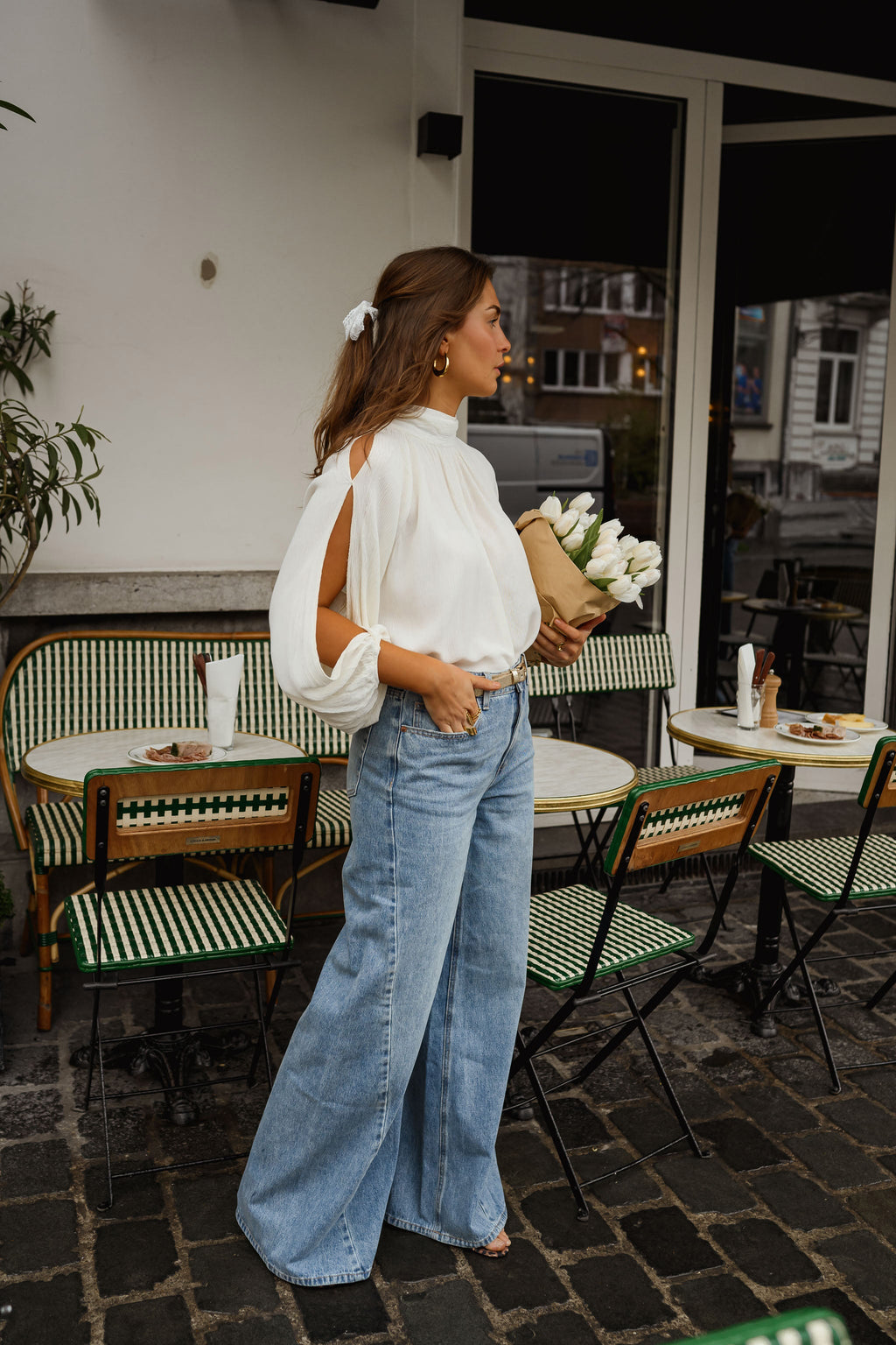 White Belly Blouse
