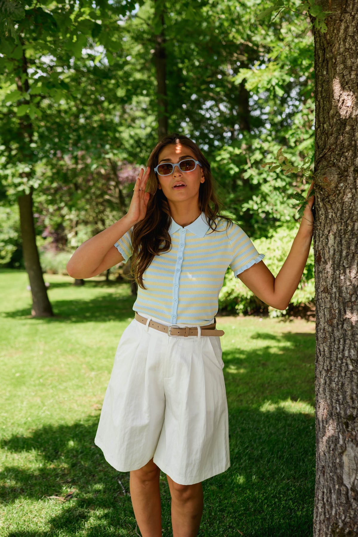 White Eleanor Bermuda Shorts