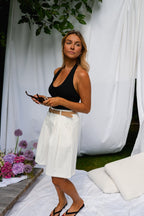 White Eleanor Bermuda Shorts